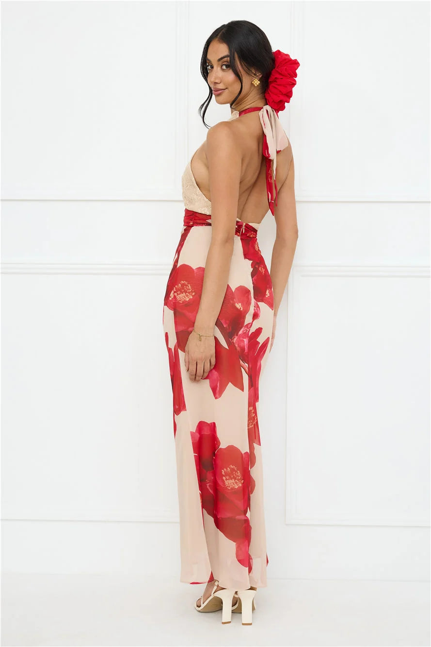 Hotter Than Ever Halter Maxi Dress Black