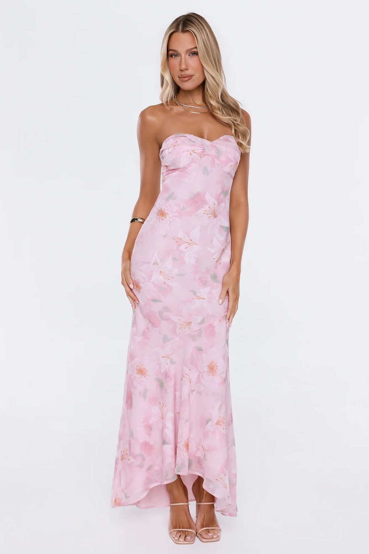 Style Stories Strapless Maxi Dress Pink