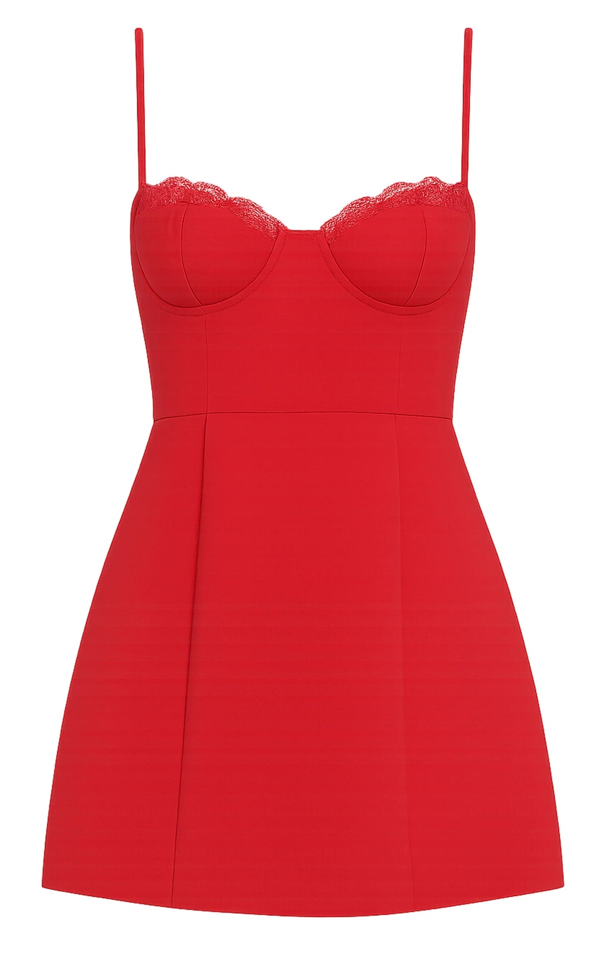 Benson Mini Dress - Sweetheart Fit And Flare Tulip Dress in Red