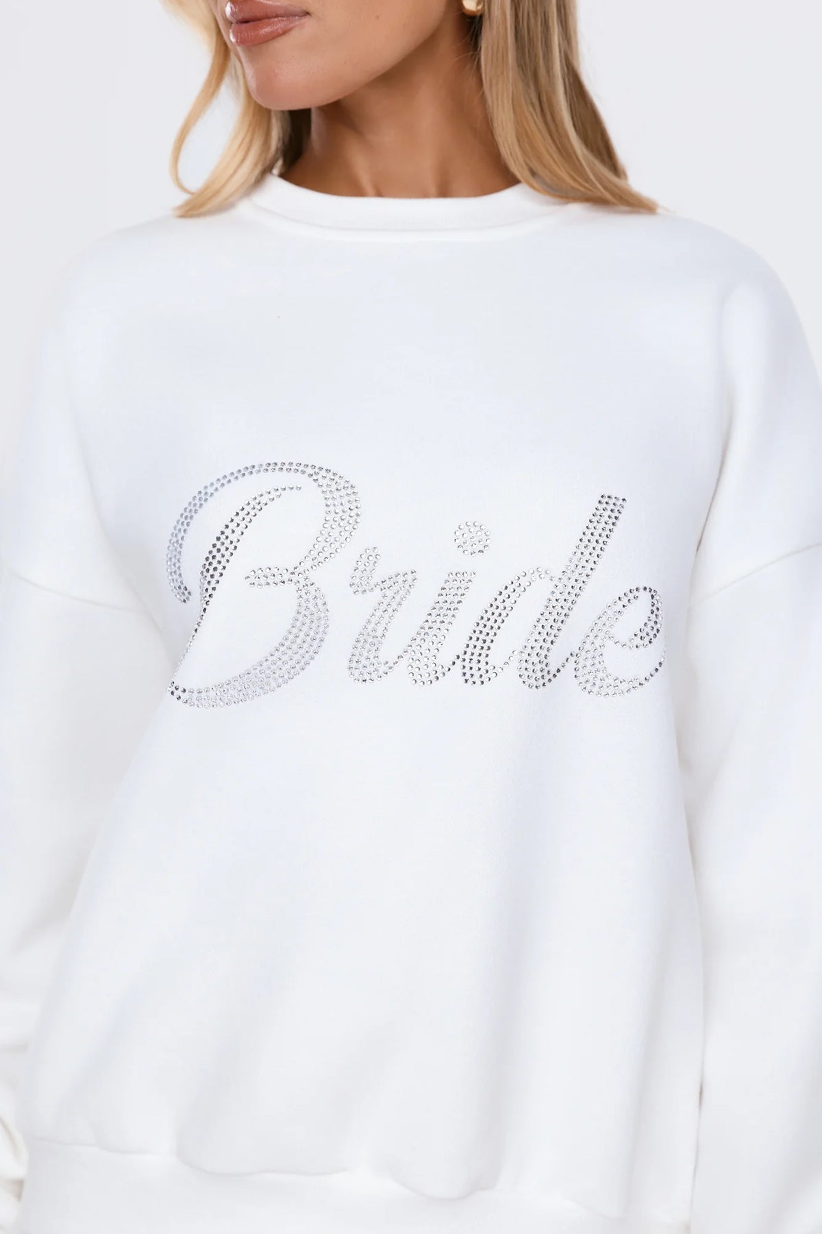 Bedazzled Bride Sweater White