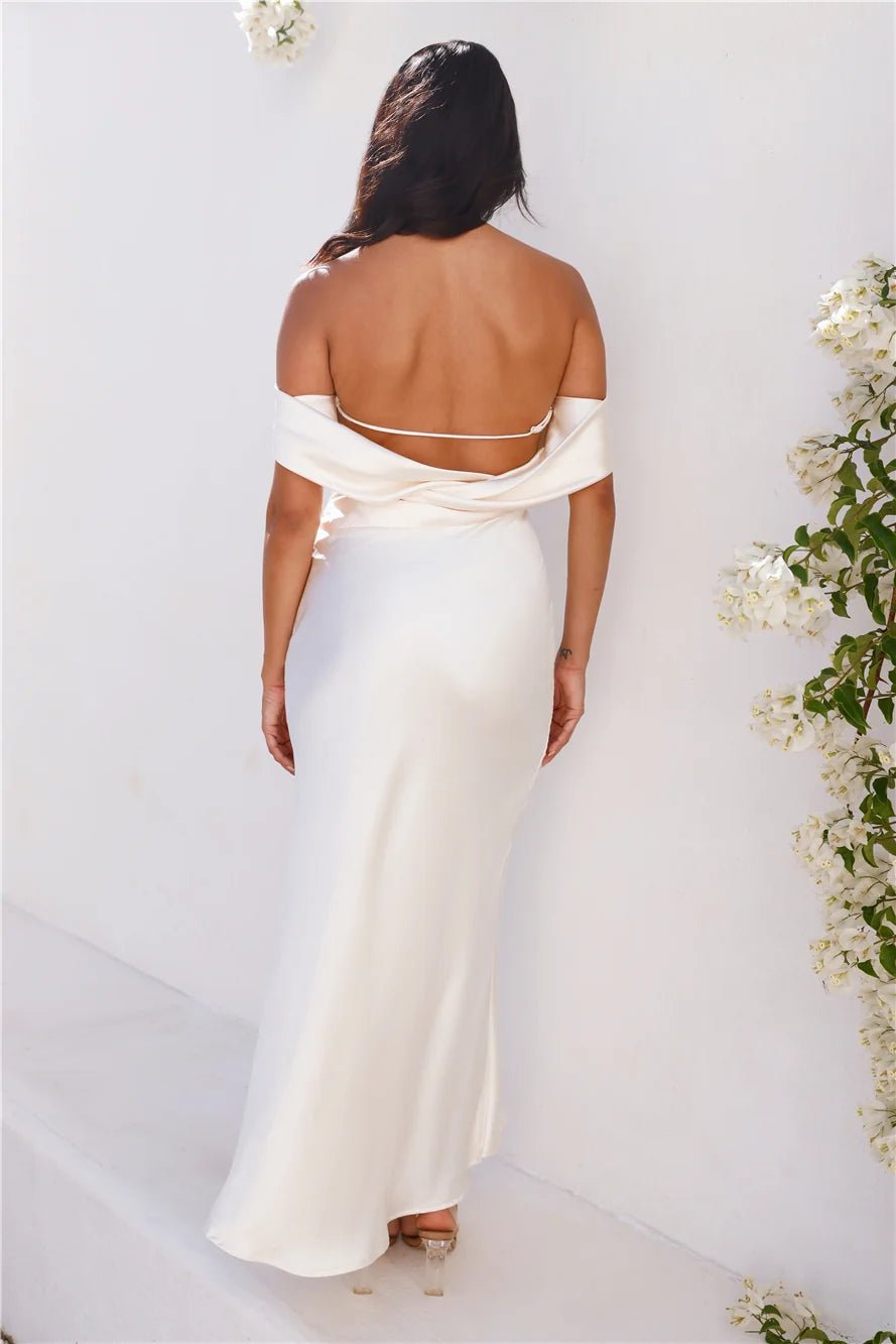 Precious Pearl Satin Maxi Dress Pink