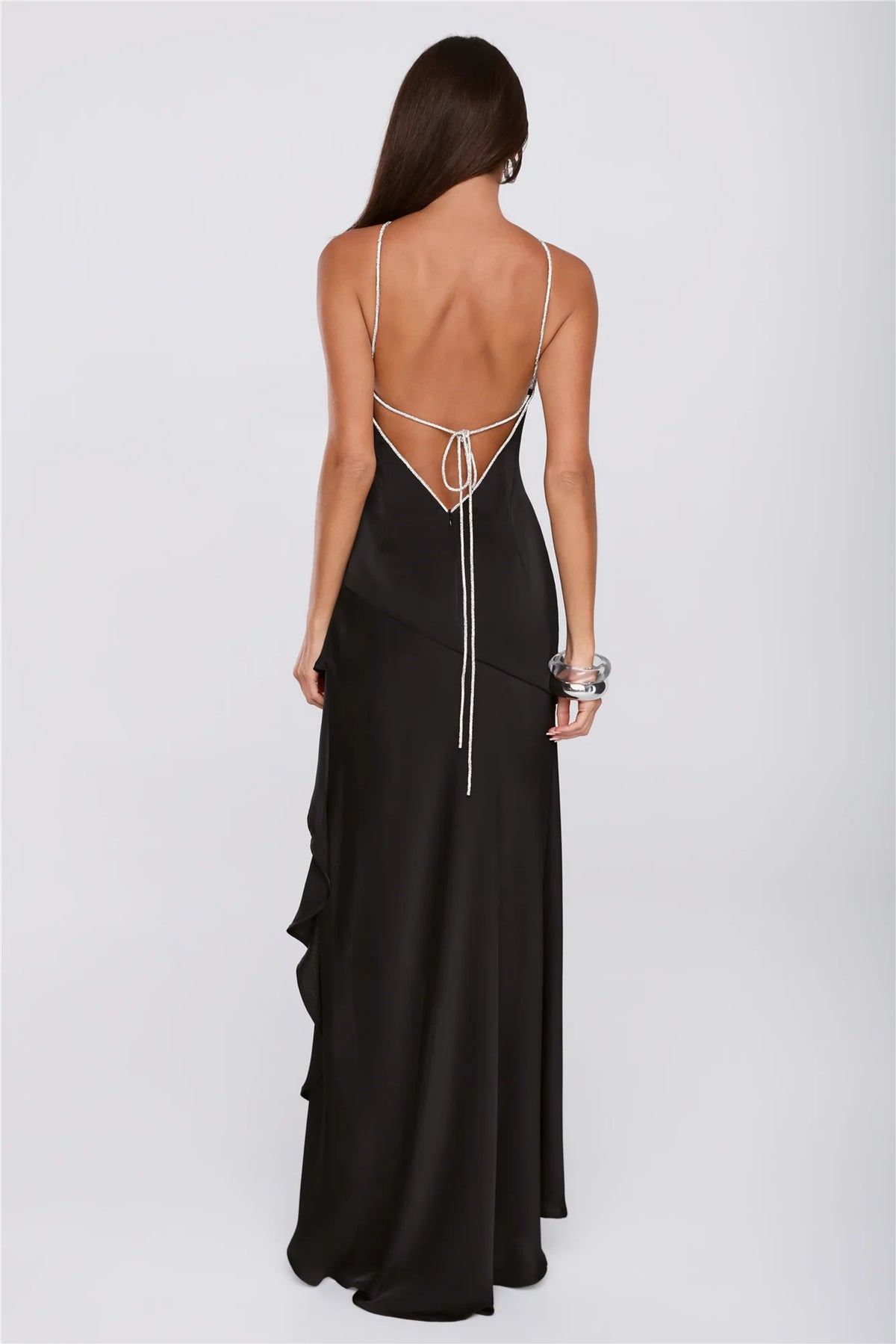 Luxe Secrets Satin Maxi Dress Light Blue