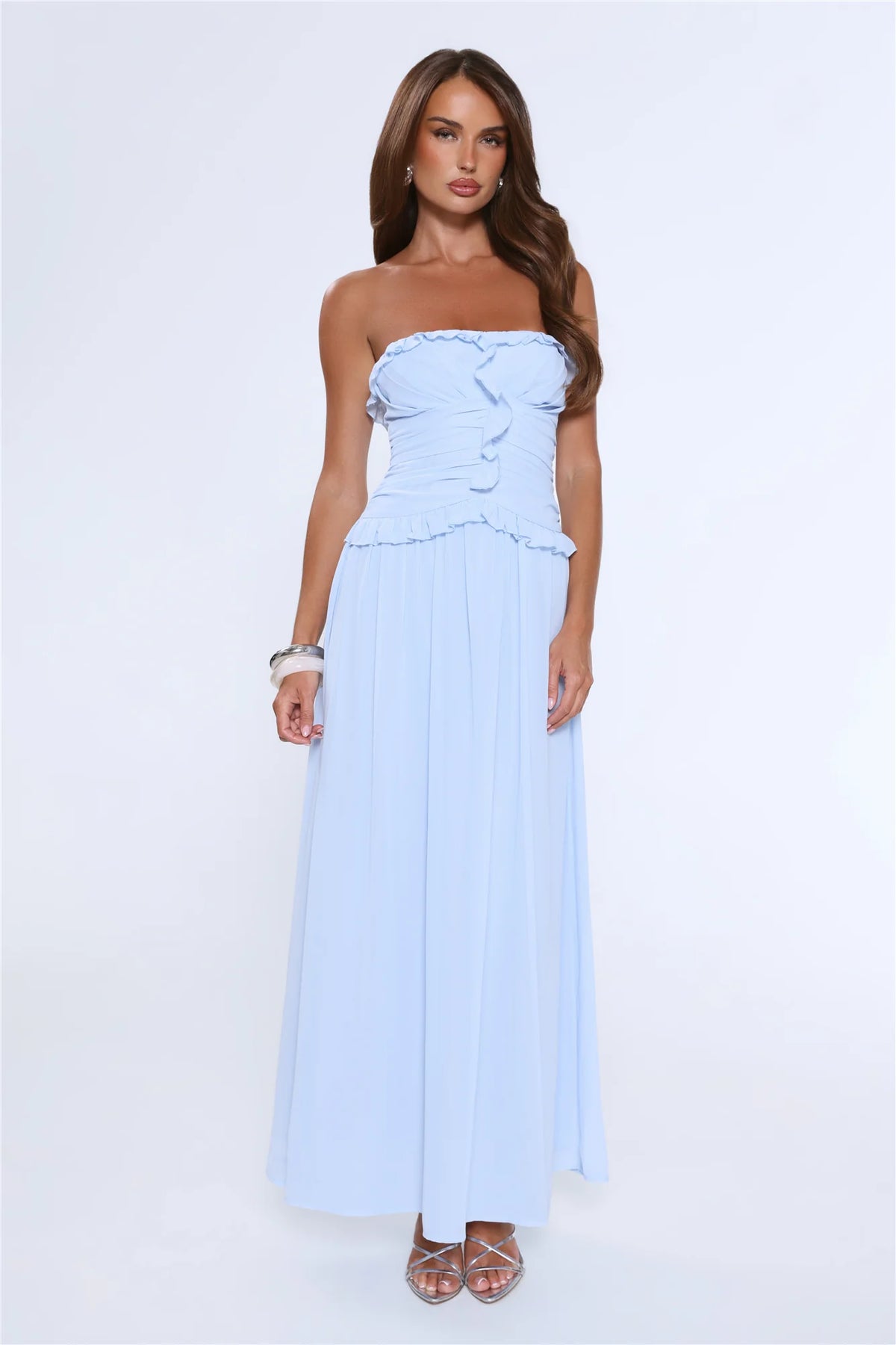 Hour Whispers Strapless Maxi Dress Pink