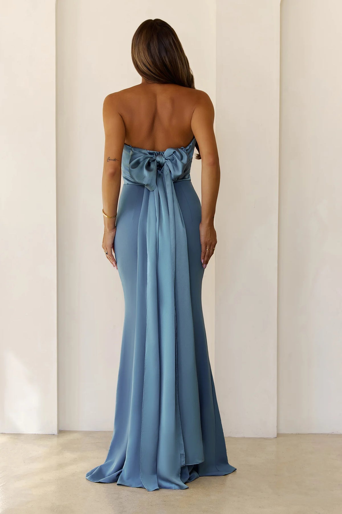 Luxe Nights Strapless Maxi Dress Chocolate
