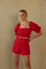 Ruby Paper Bag Cotton Shorts