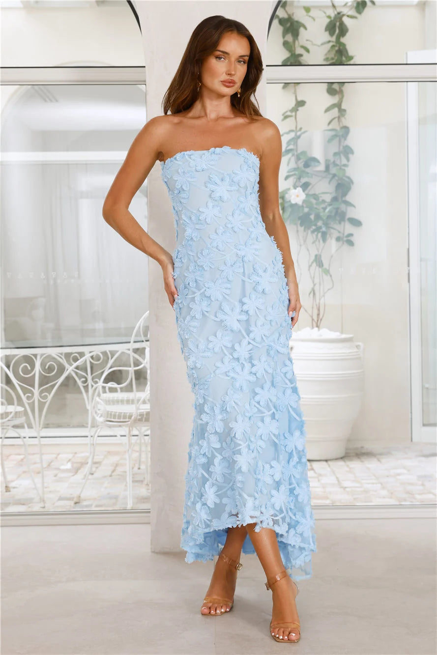Urban Petal Strapless Maxi Dress Yellow