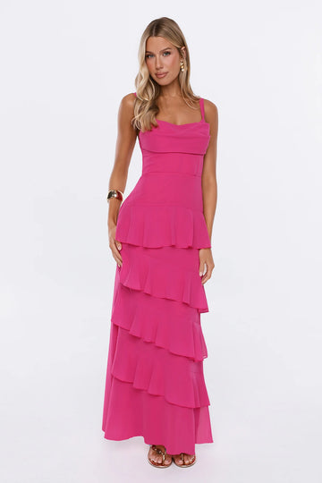 Mood Right Now Maxi Dress Magenta