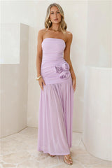 In Bloom Strapless Maxi Dress Lilac