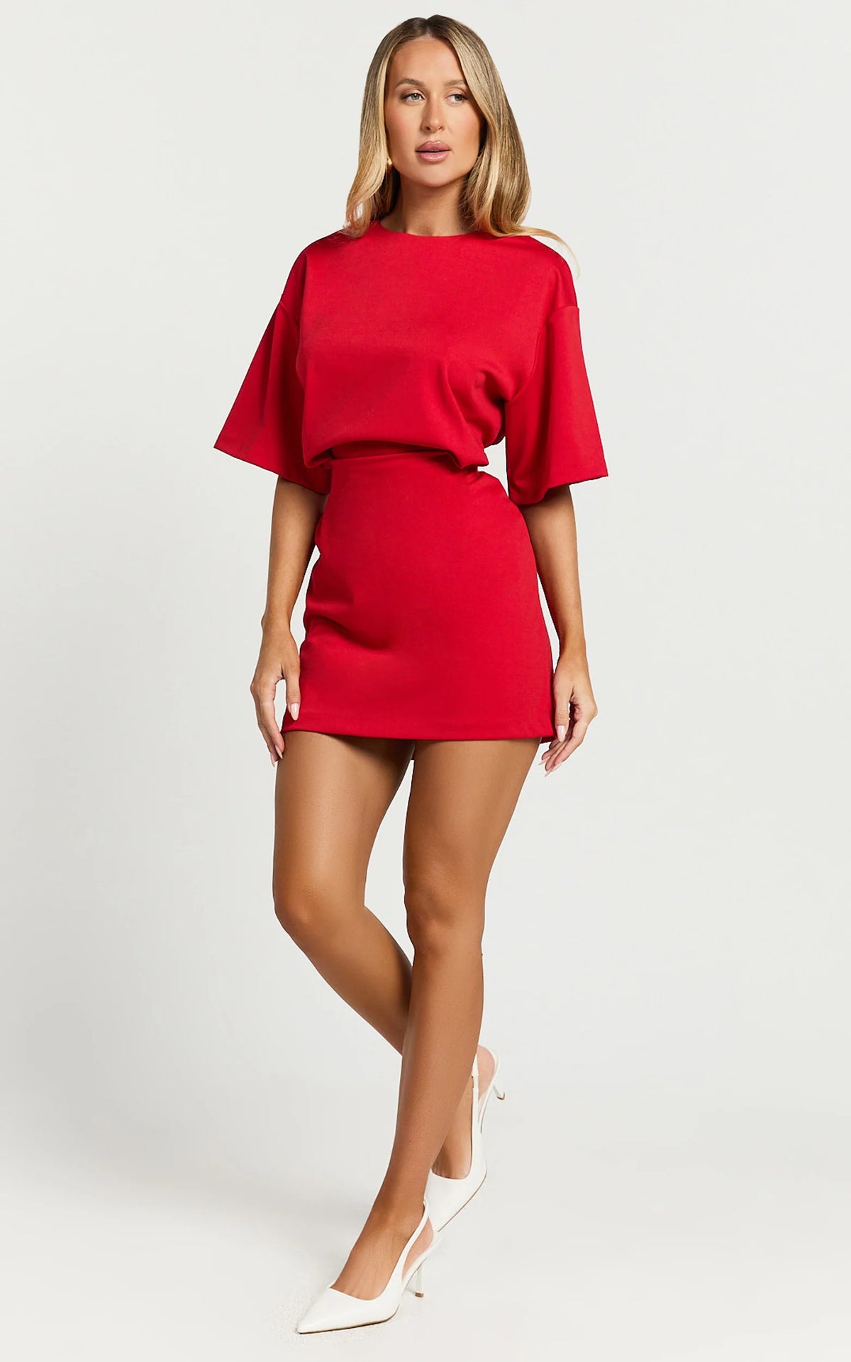 Karyna Mini Dress - Short Sleeve Boxy T-shirt Dress in Black