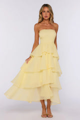 Dress The Part Strapless Maxi Dress Lemon