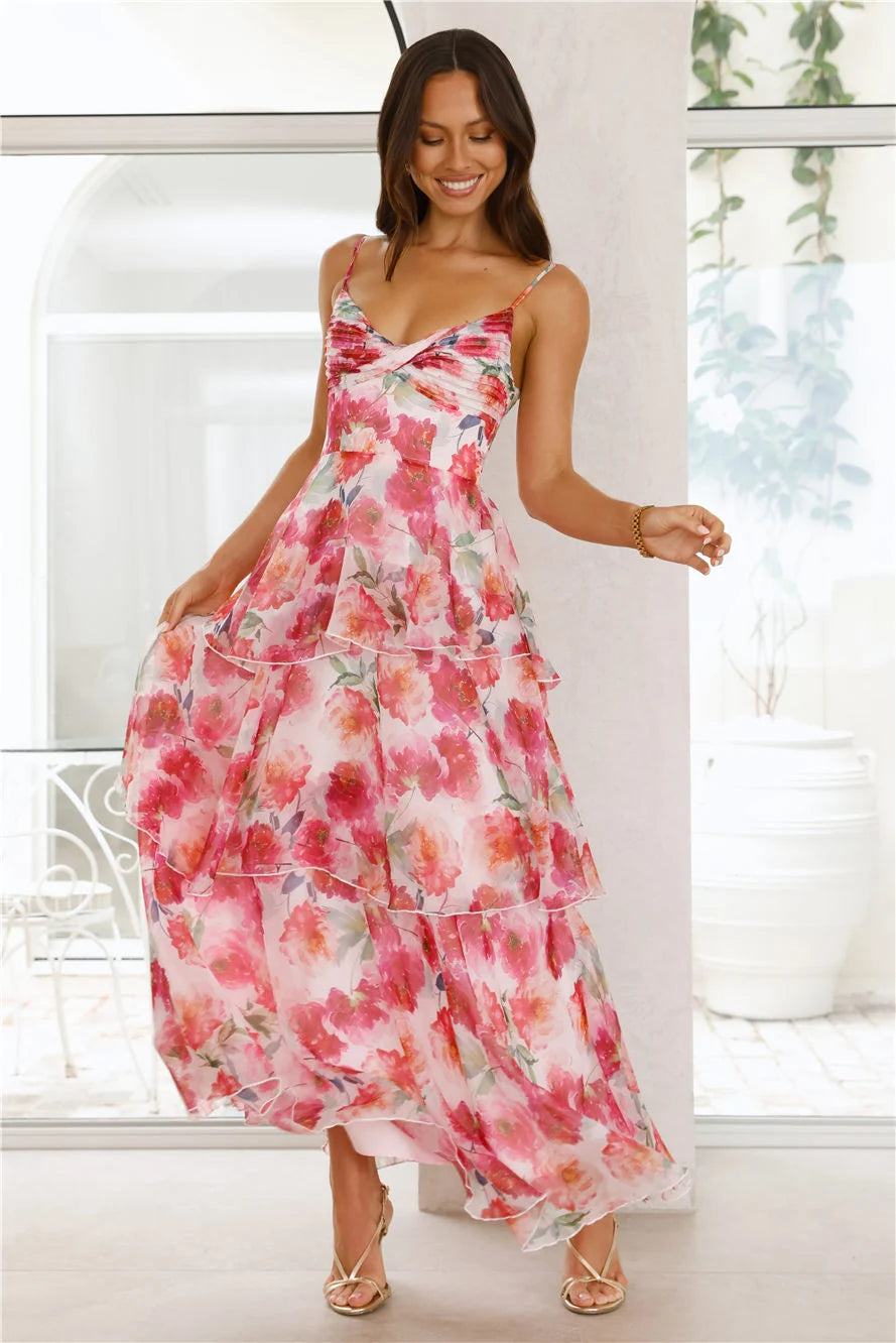 Starflower Breeze Maxi Dress Orange