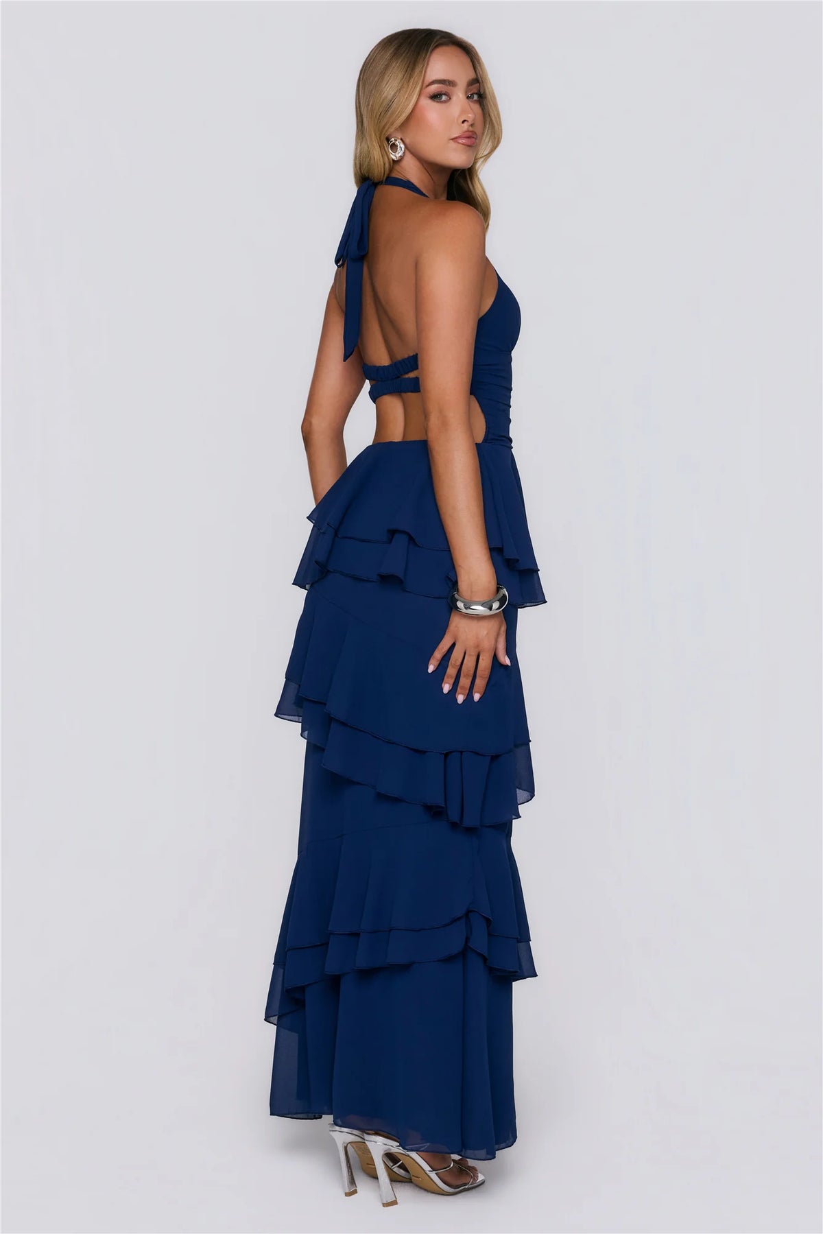 Power Glow Halter Maxi Dress Lilac