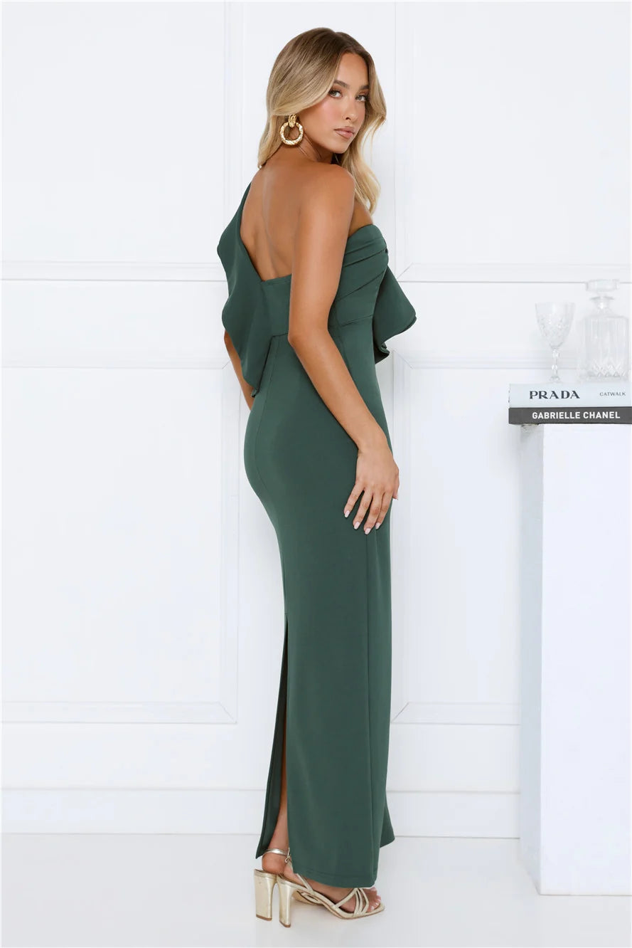 City Girl Energy One Shoulder Maxi Dress Yellow