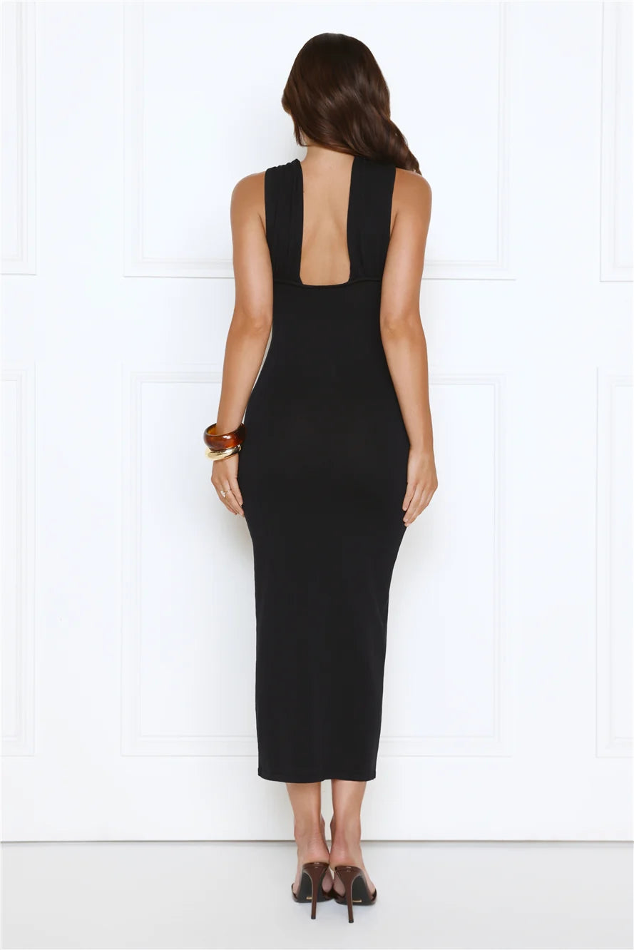 Gilded Nights Midi Dress Brown