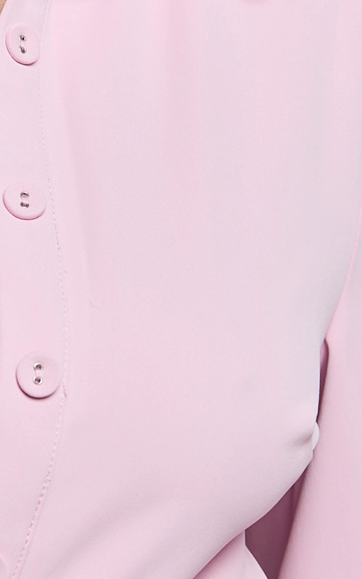 Wanda Mini Dress - Long Sleeve Faux Wrap Dress in Pink