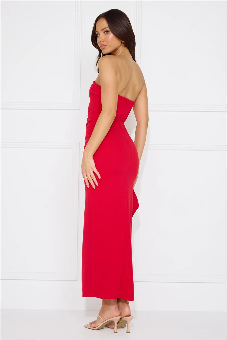 Yes Always Strapless Maxi Dress Blue