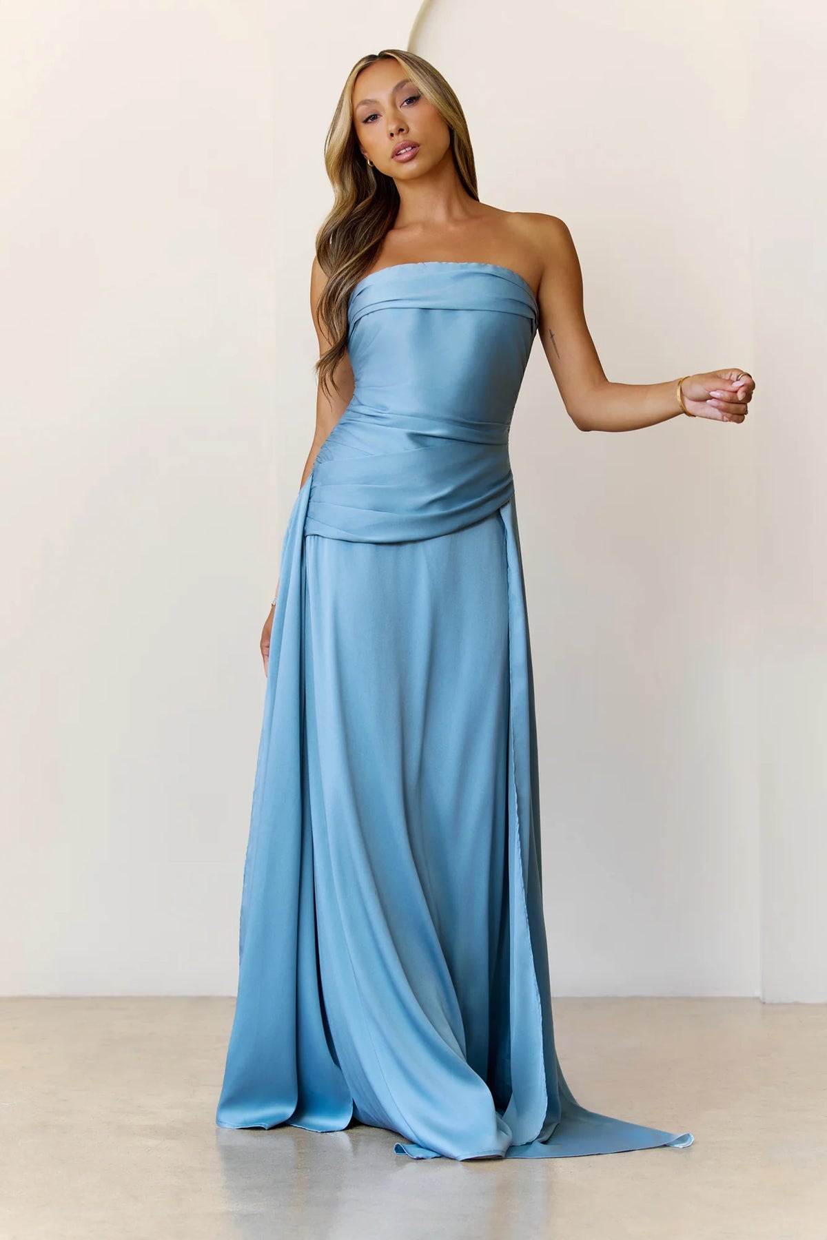 Sugar Cubes Strapless Maxi Dress Wine