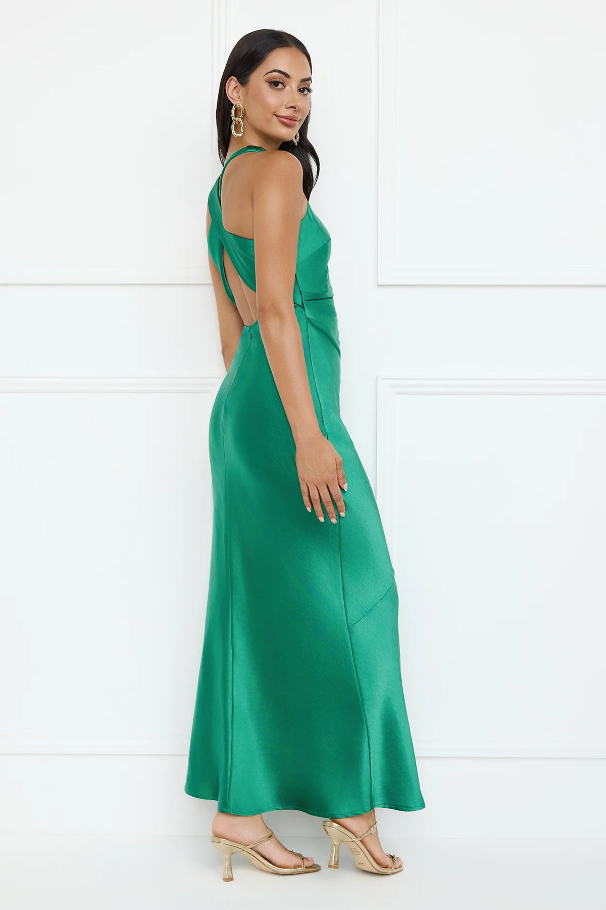 Eden Satin Maxi Dress Rose