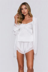 Honeymoon Hues Pyjama Satin Top White