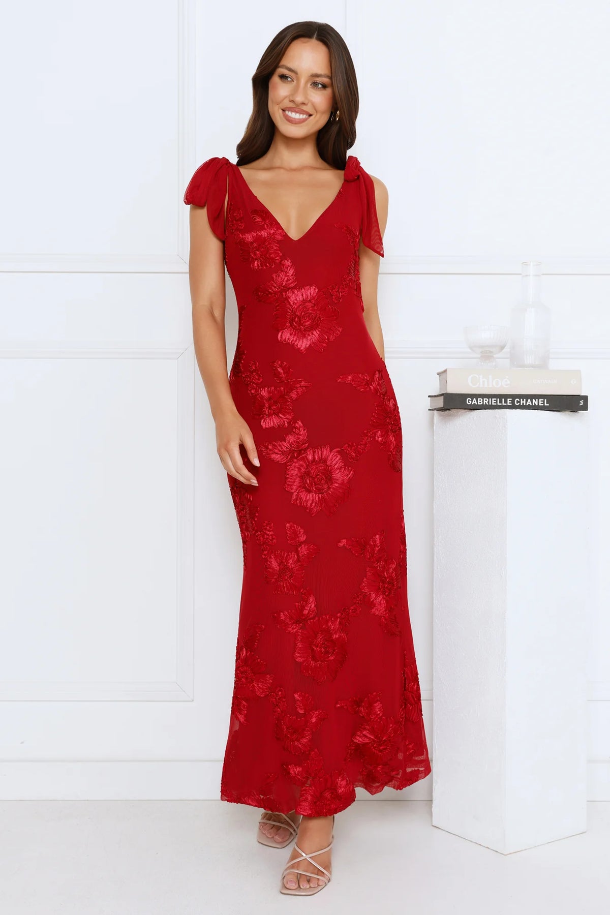 Golden Doll Mesh Maxi Dress Blue