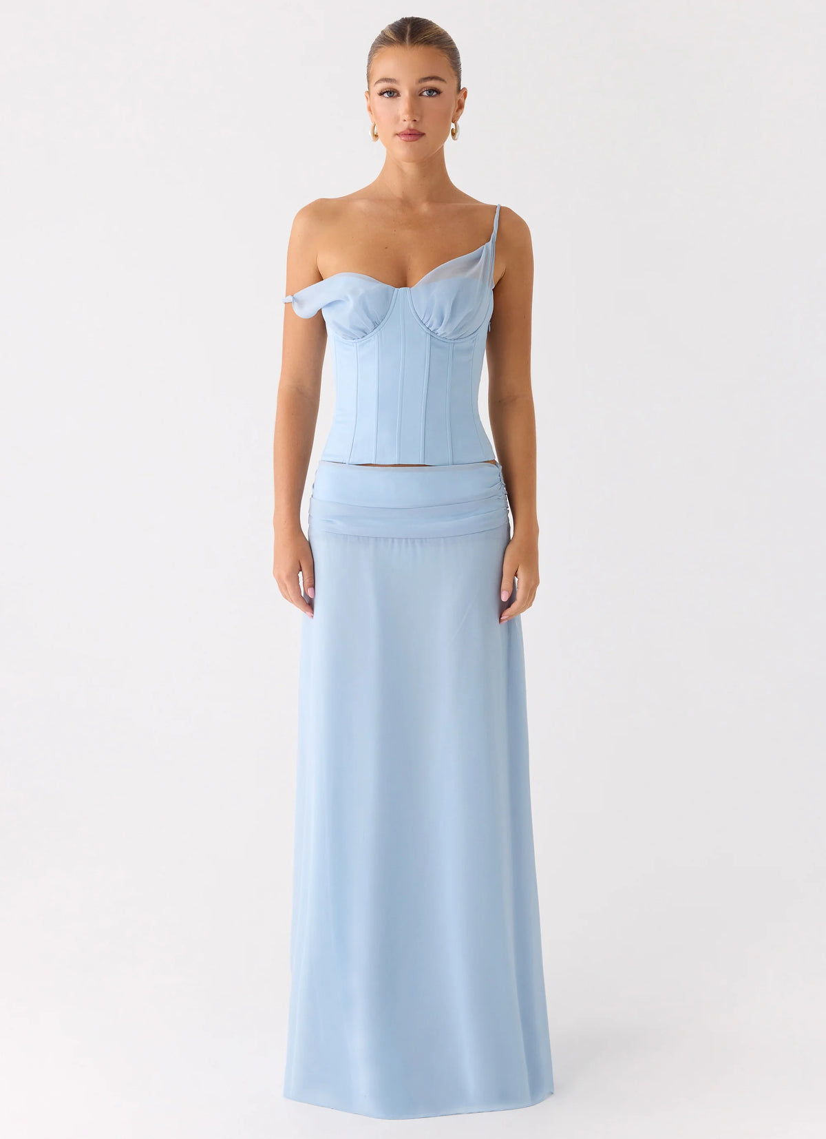 Natalya Maxi Skirt - Pale Blue
