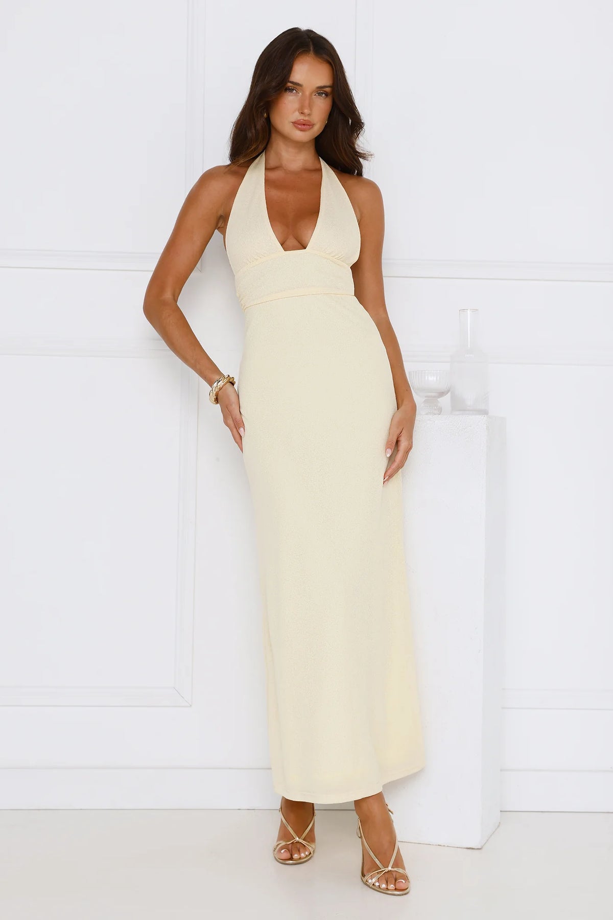 Palm Avenue Halter Maxi Dress Pink
