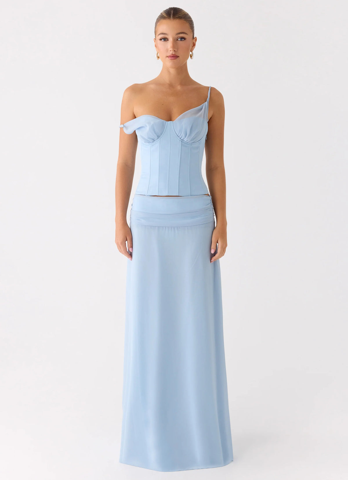 Natalya Corset Top - Pale Blue