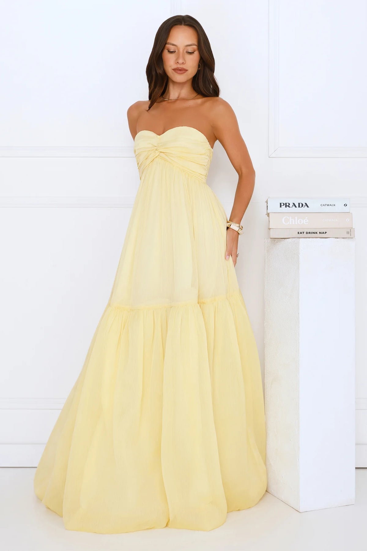Unforgettable Style Strapless Maxi Dress Pink