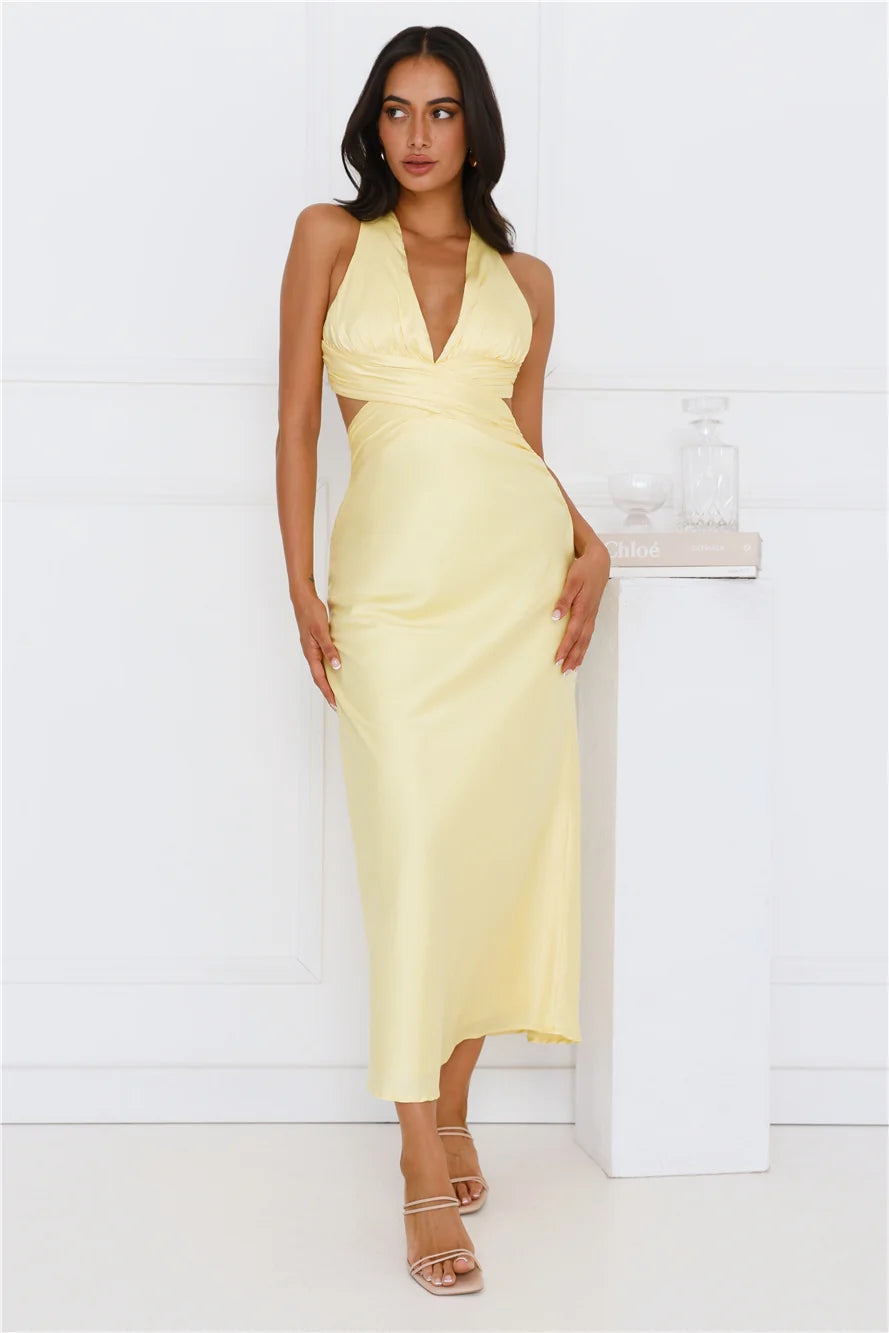 Dress Code Satin Maxi Dress Pink