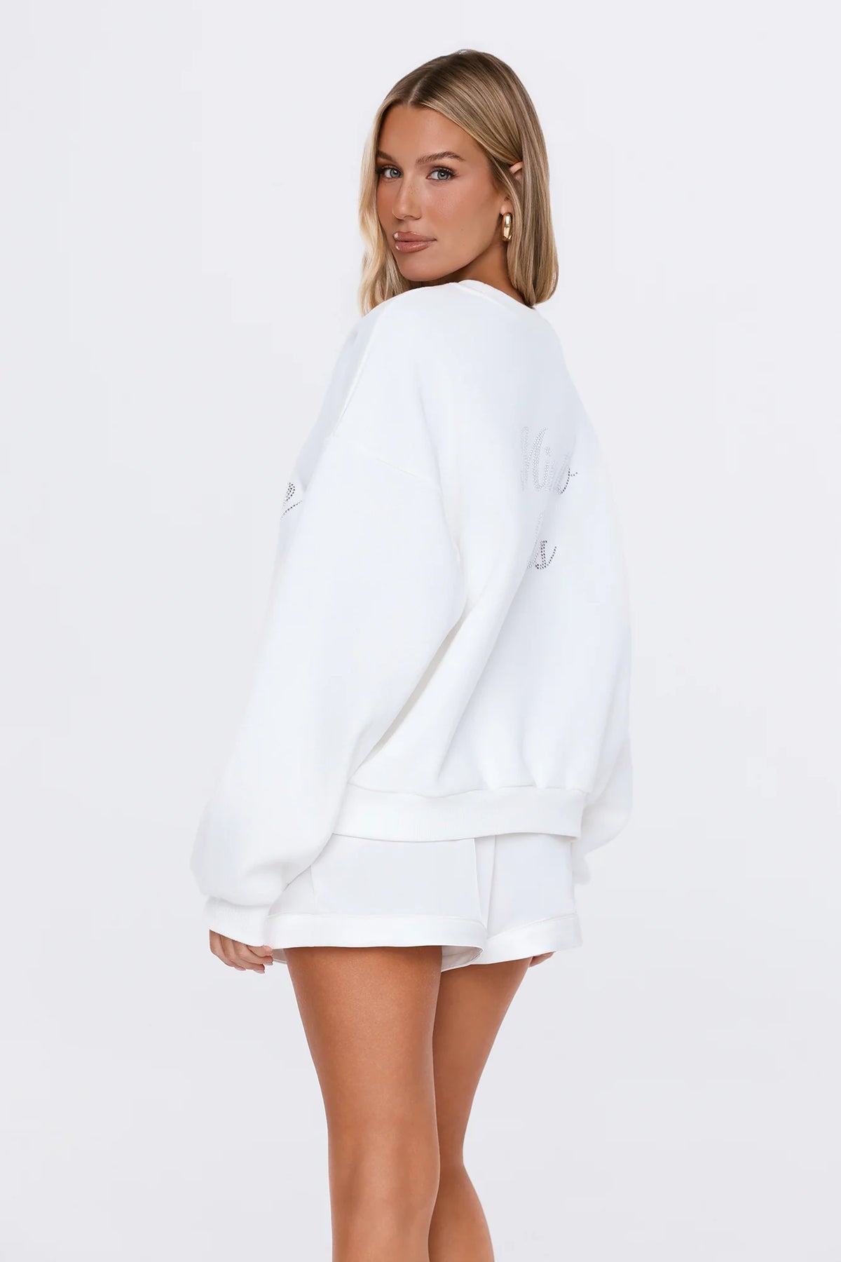 Bedazzled Bride Sweater White