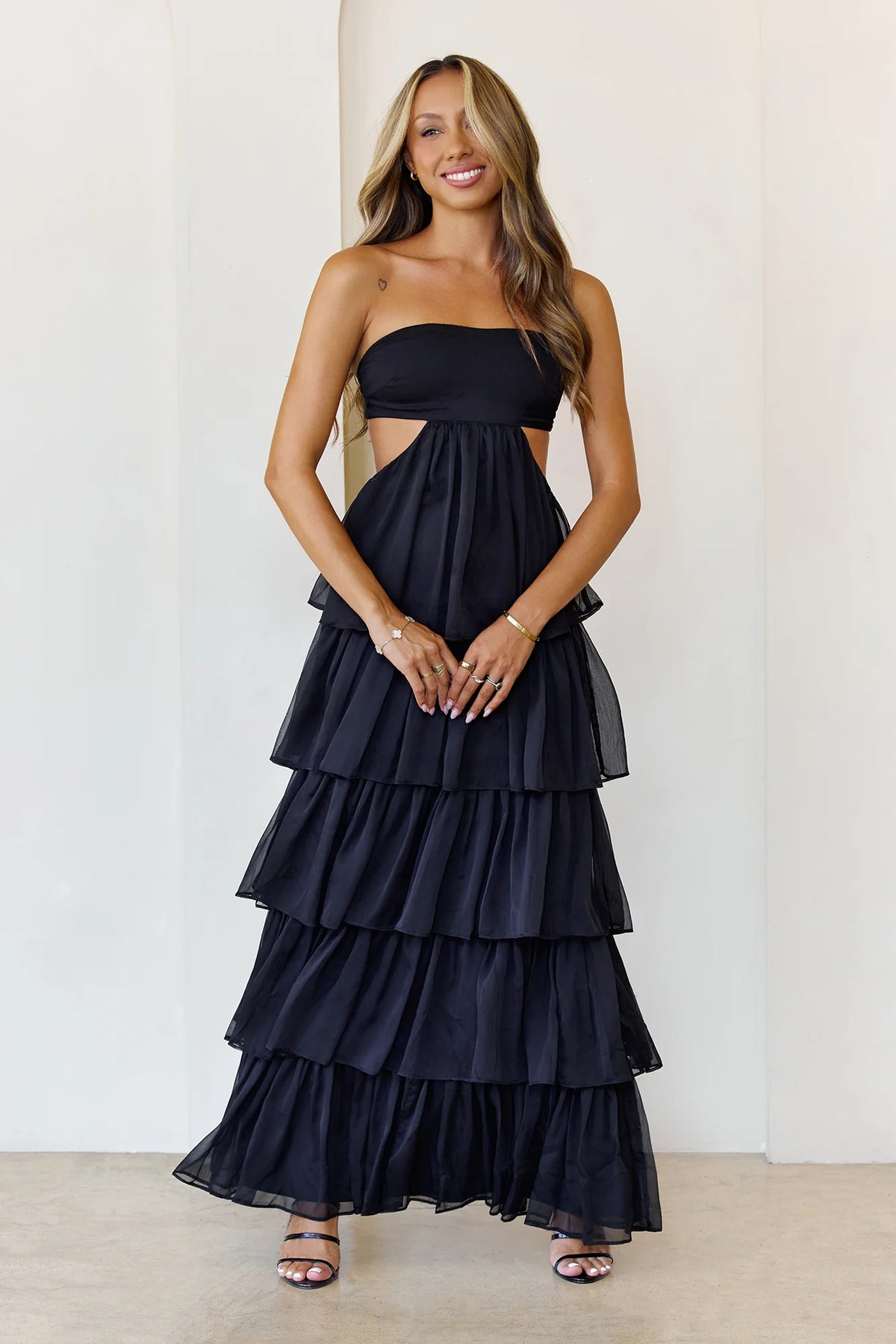 Luxe Mode Strapless Maxi Dress Pink