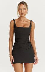 Eugenia Mini Dress - Square Neck Bodycon Dress in Red