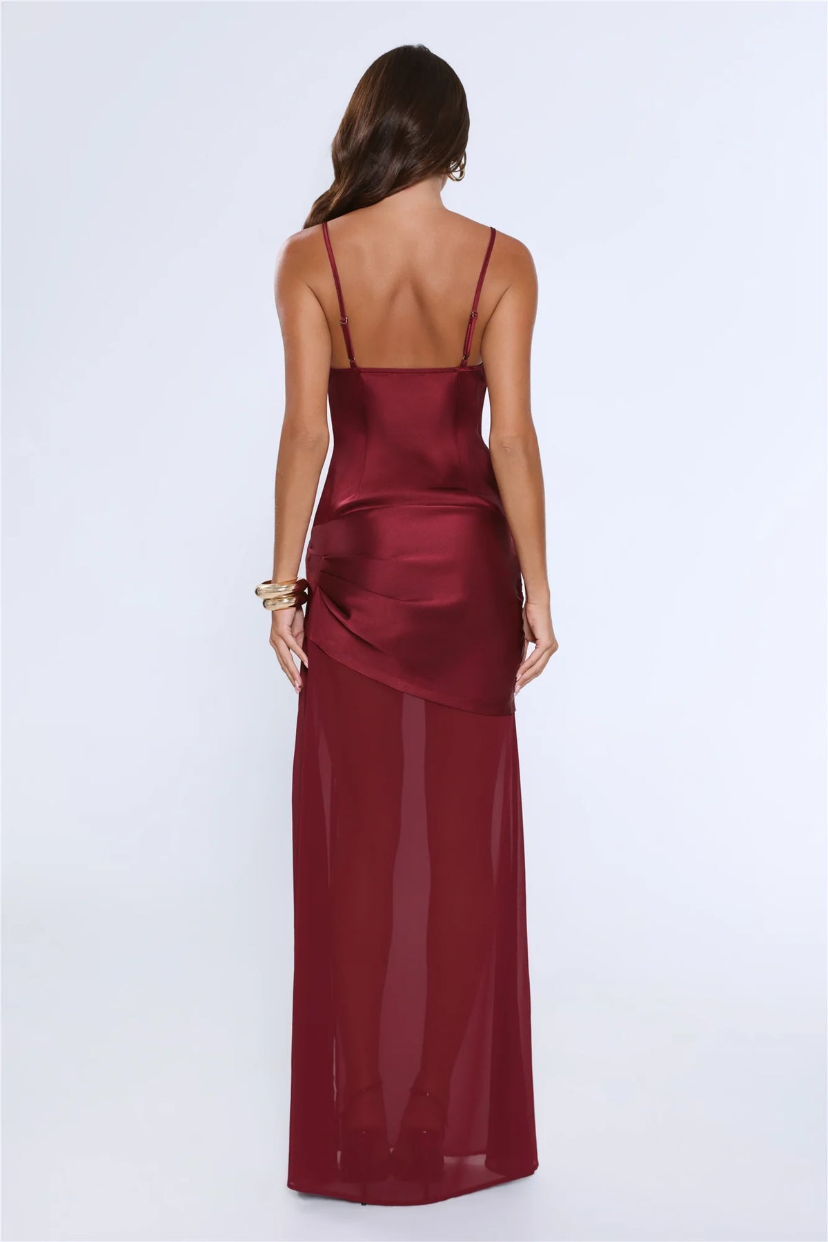 Nighttime Spark Maxi Dress Wine