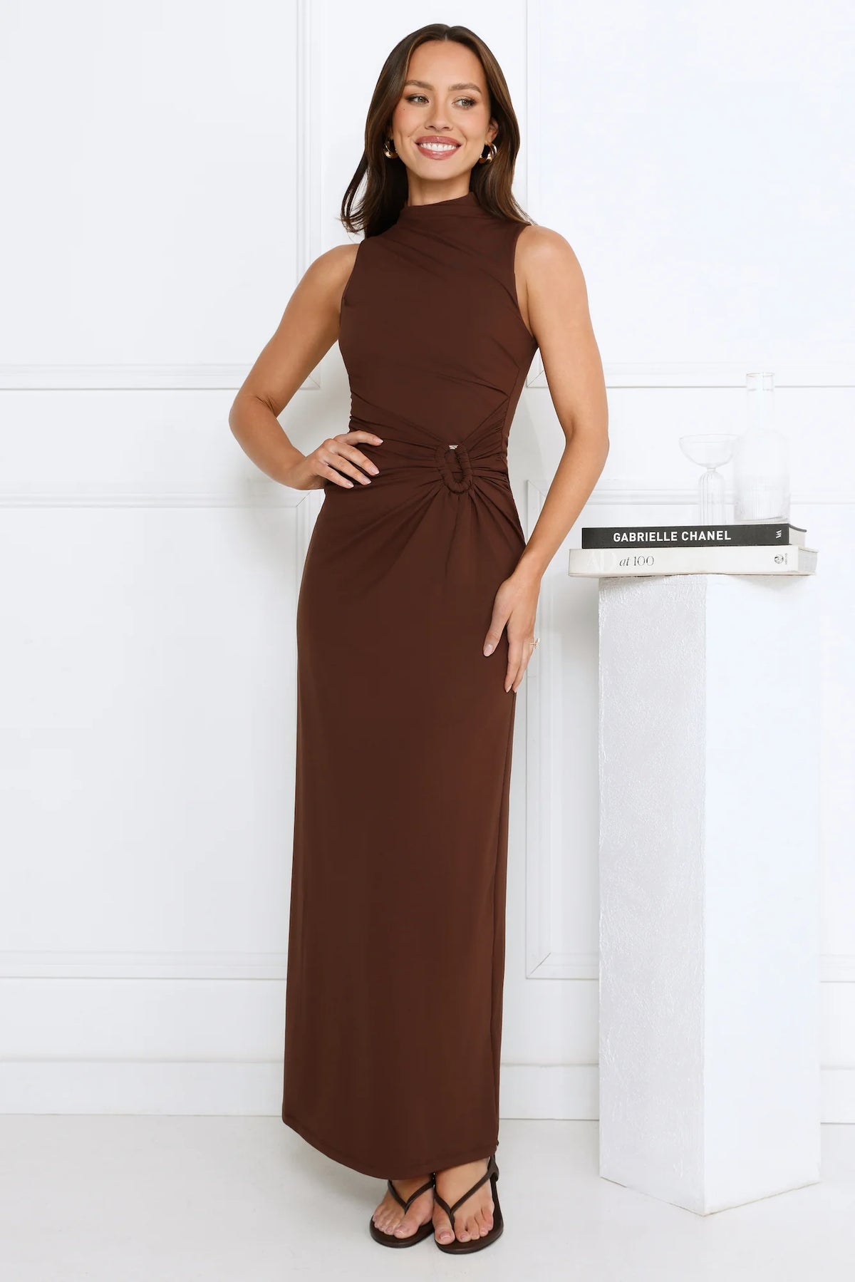Radiant Petal Maxi Dress Black