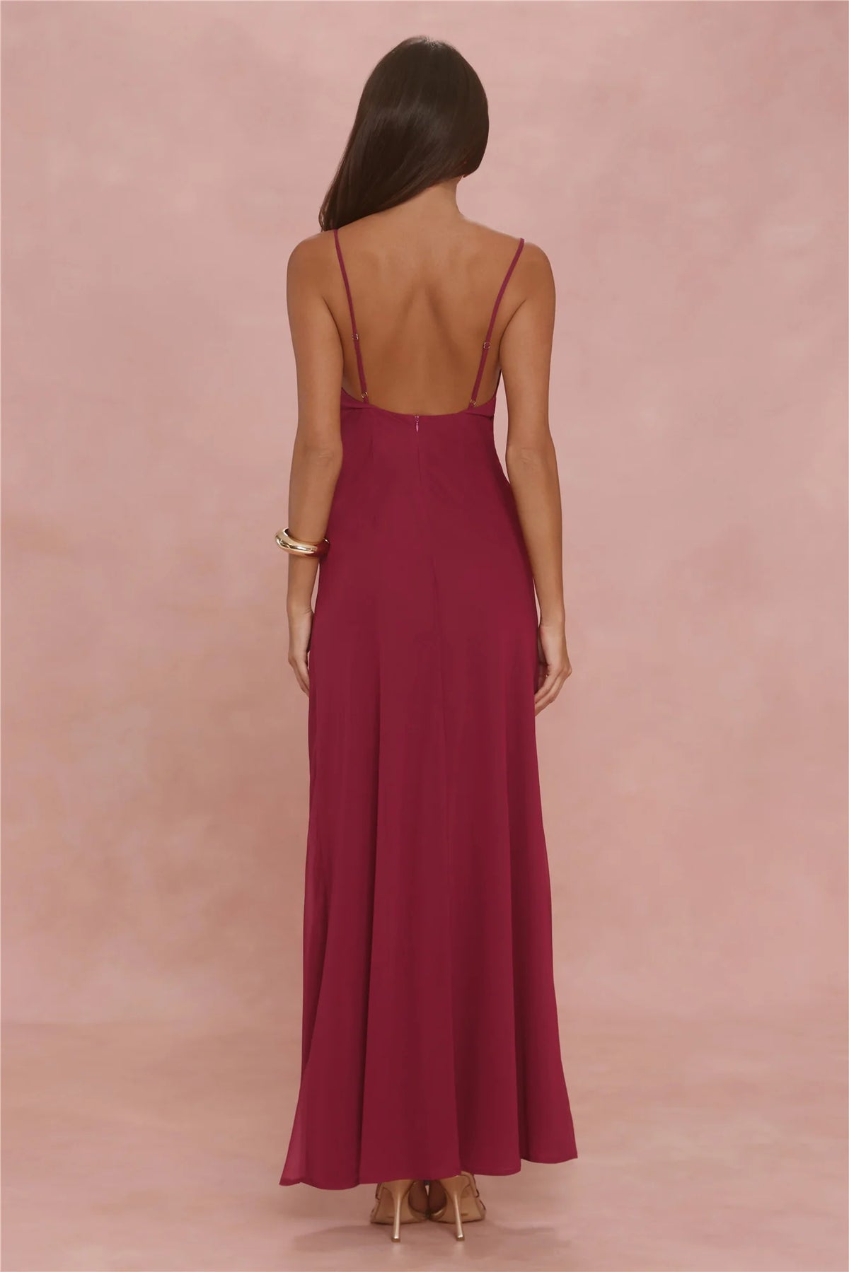 Galaxy Petals Maxi Dress Wine