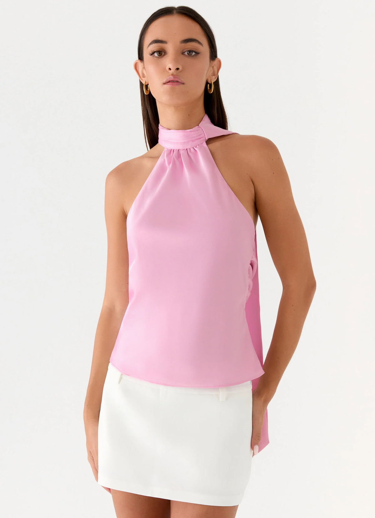 Keena Scarf Top - Pink