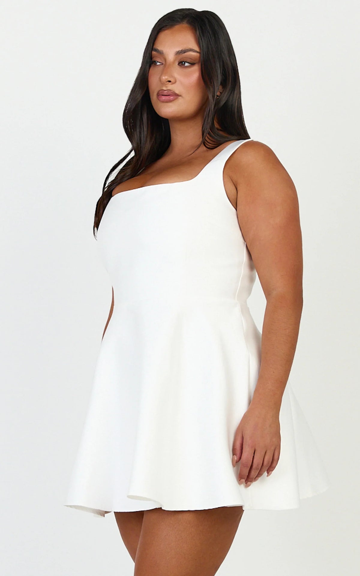 Talia Mini Dress - Scoop Neck Fit And Flare Dres in Black
