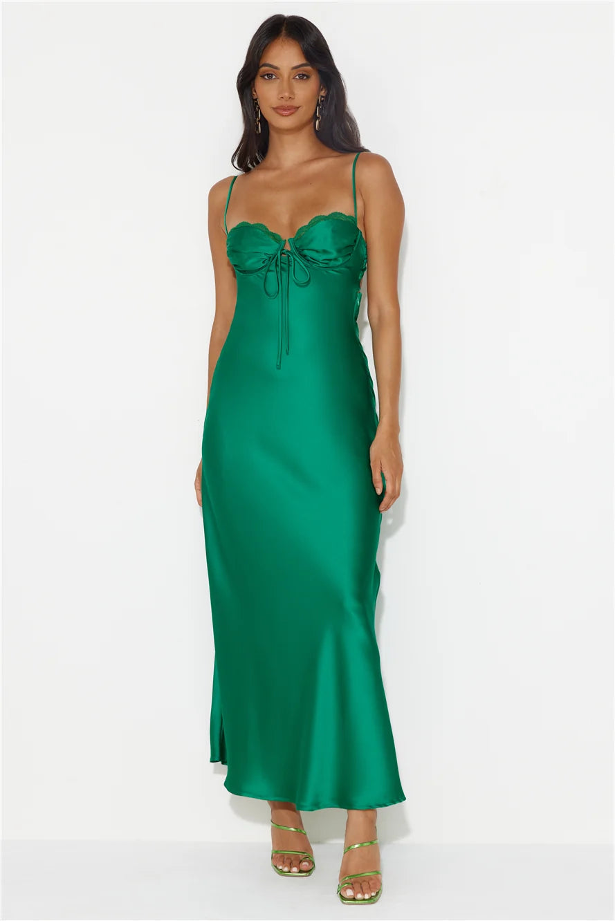 Winery Wedding Satin Maxi Dress Lilac