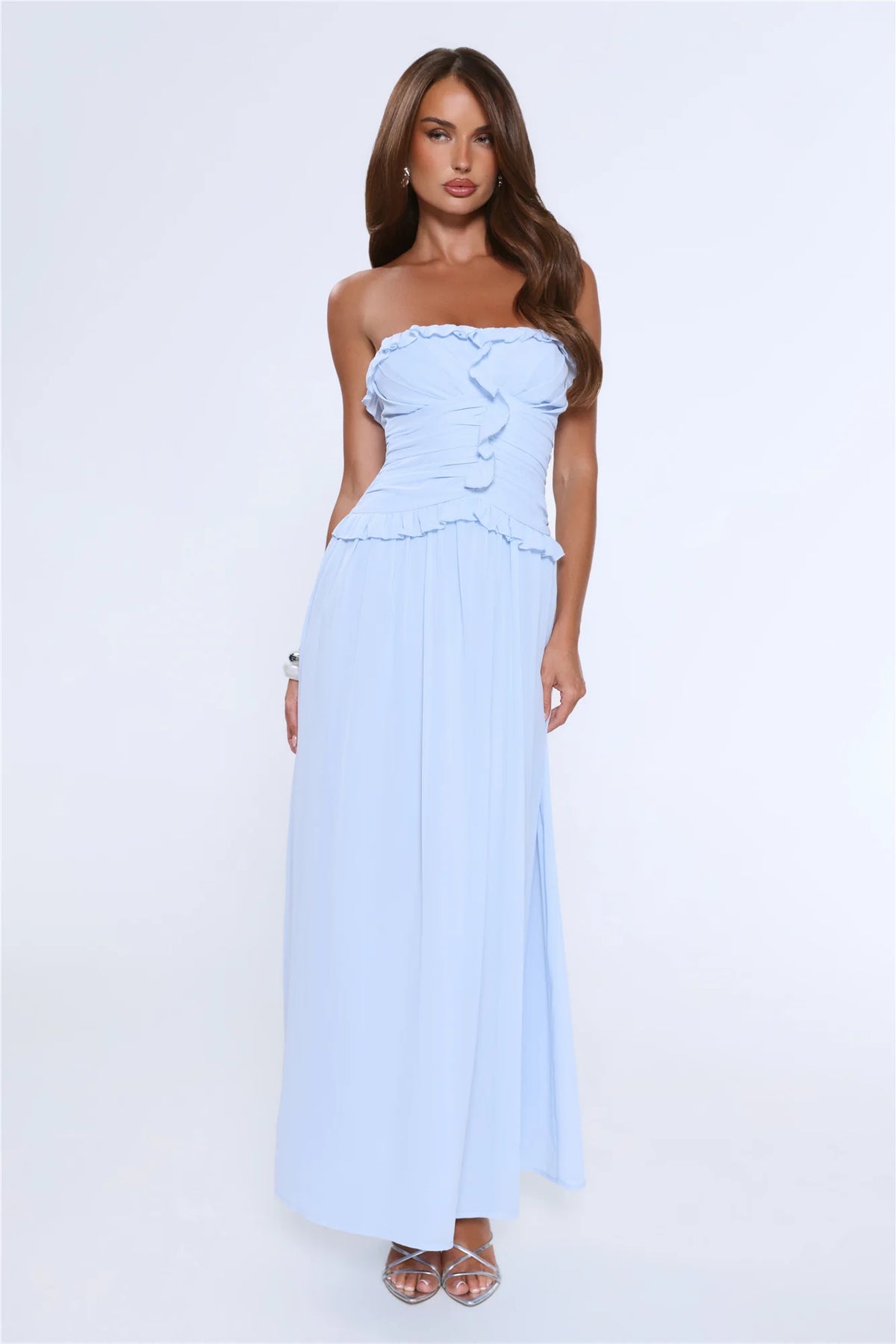 Hour Whispers Strapless Maxi Dress Pink
