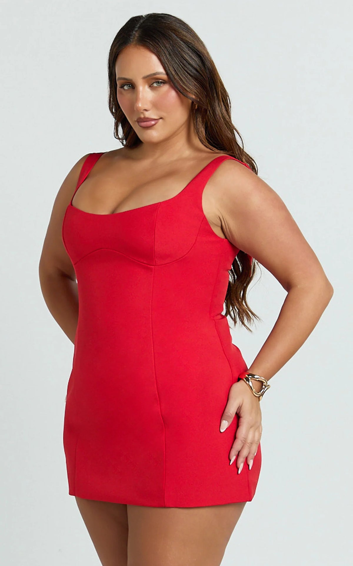 Aretha Mini Dress - Panel Dress in Red