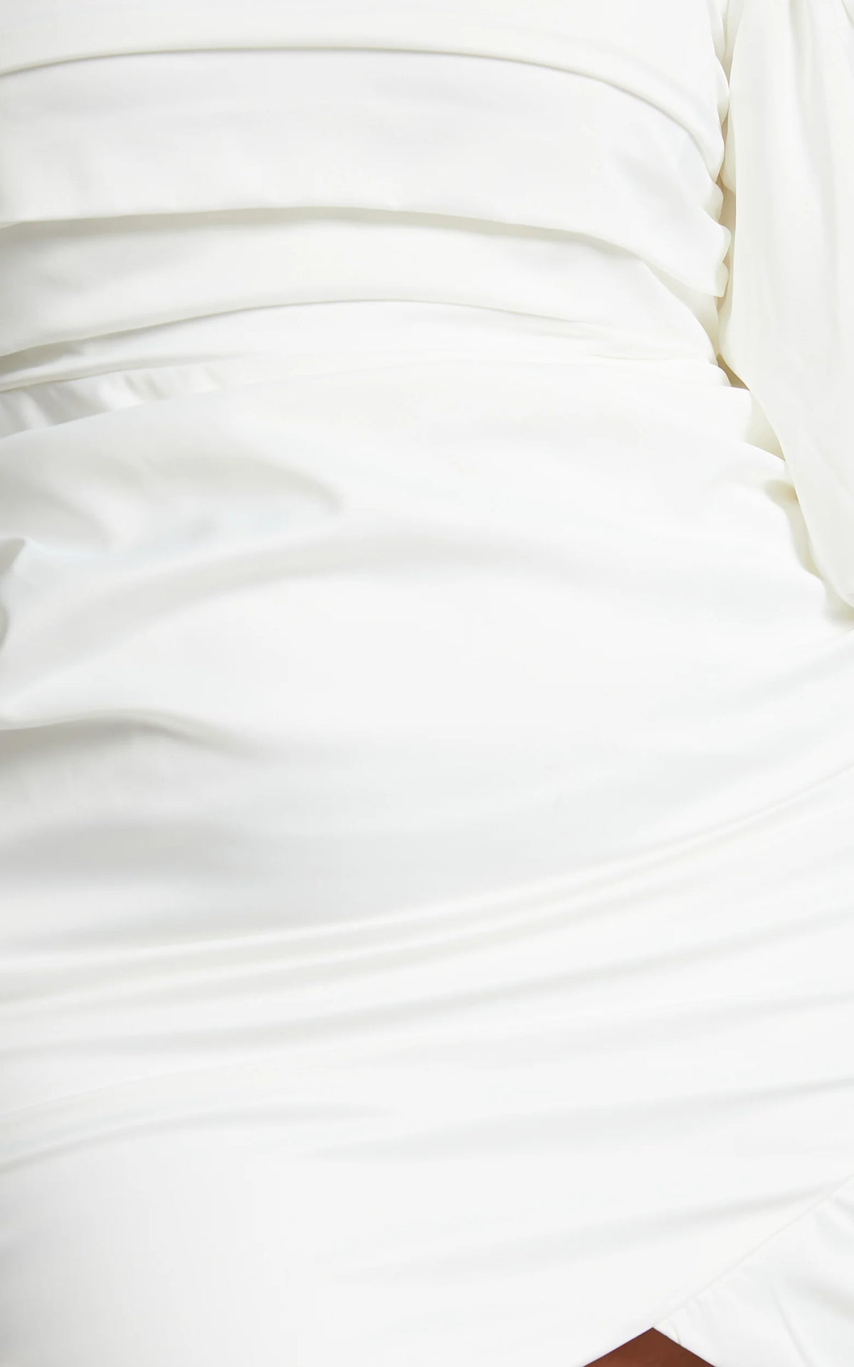 Betty Mini Dress - Off Shoulder Puff Sleeve Gathered Dress in White
