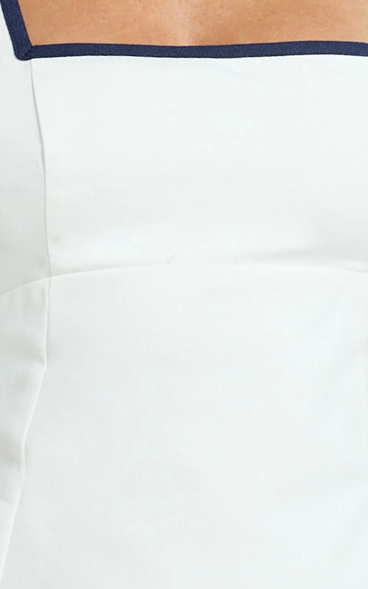 Julian Mini Dress - Square Neck Tie Back A Line Mini Dress in Off White
