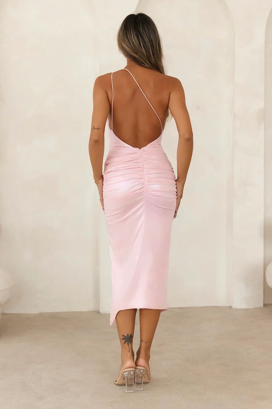 HELLO MOLLY Chasing Lights Midi Dress Pink