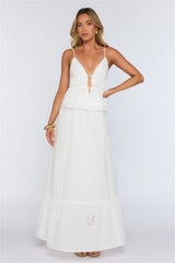 Rose Darling Embroidered Crop Top White