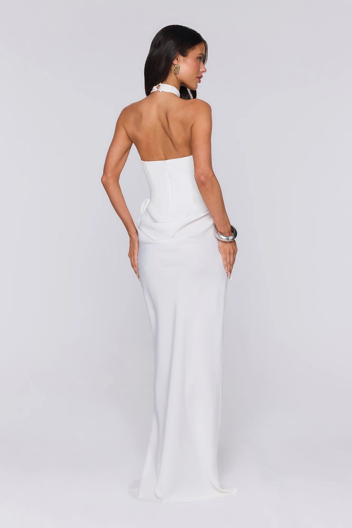 Evening Spark Satin Maxi Skirt Black