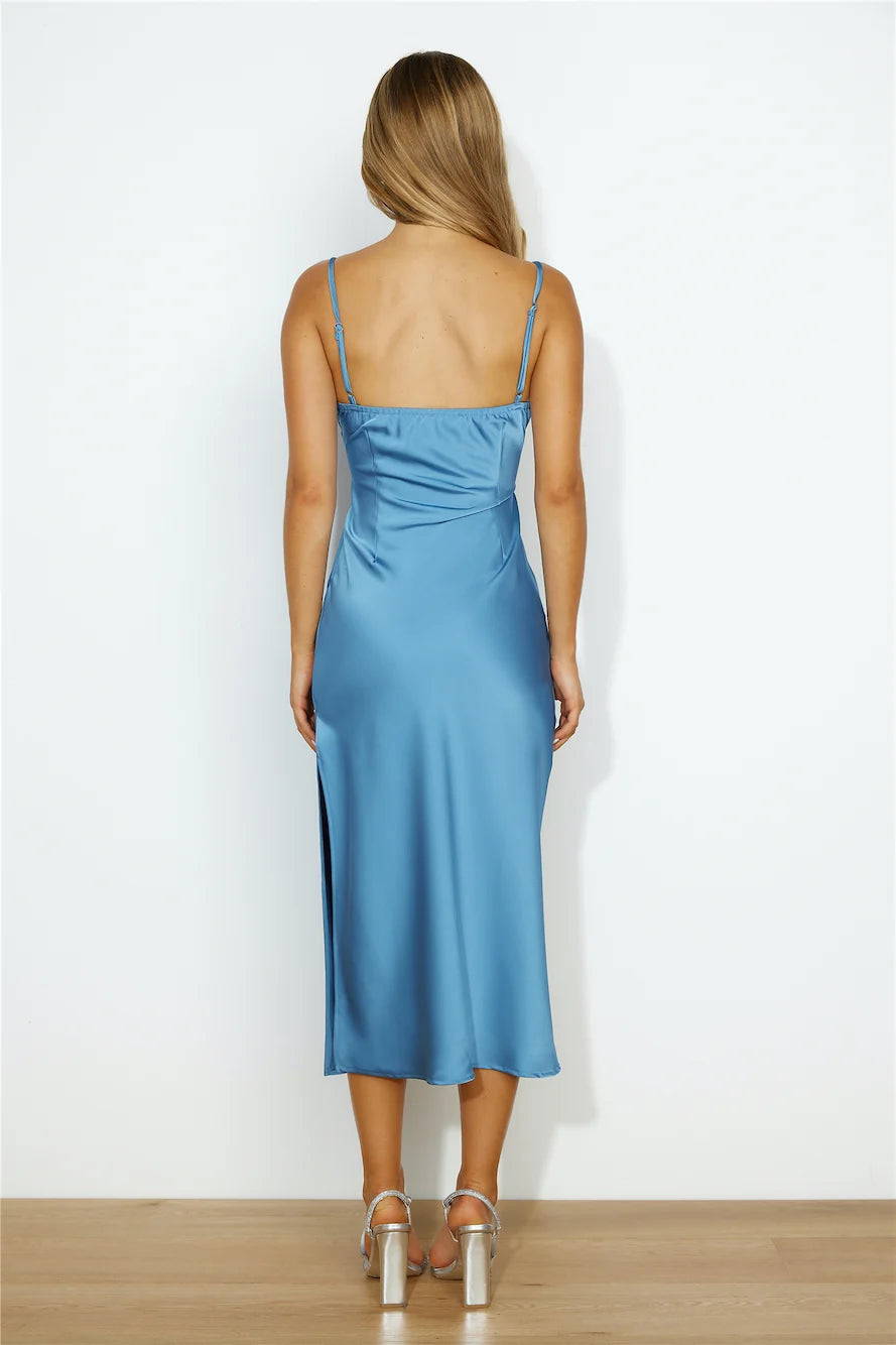 Sparkle Love Midi Dress Blue