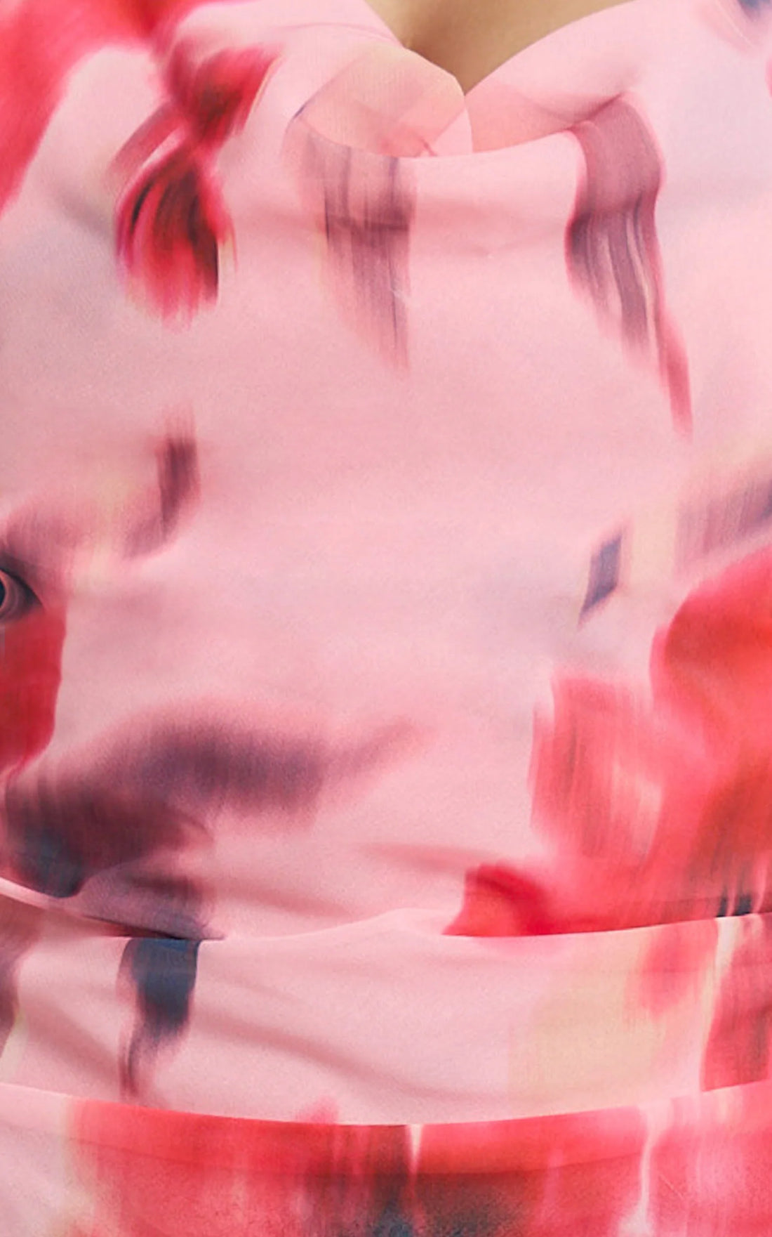 Claudia Mini Dress - Floral Halter Cowl Neck Flounce Dress in Pink Floral
