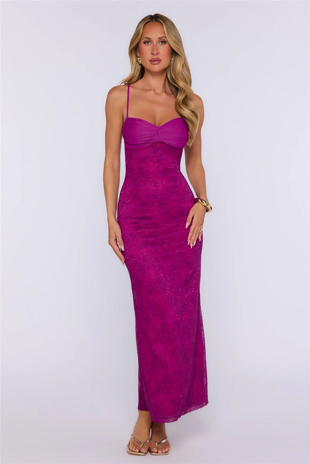 Love Bitten Lace Maxi Dress Pink