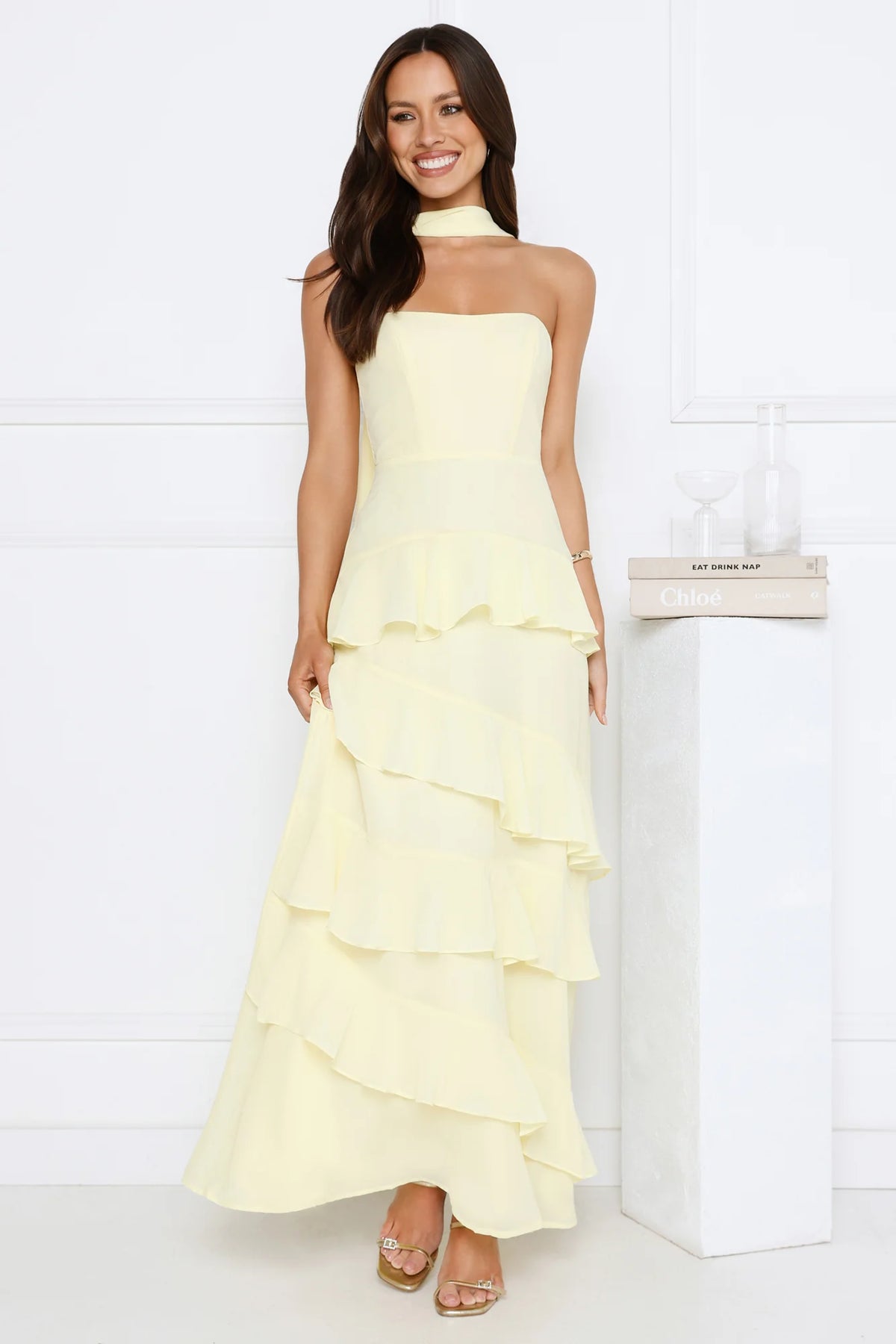 Sunset Reverie Strapless Maxi Dress Pink