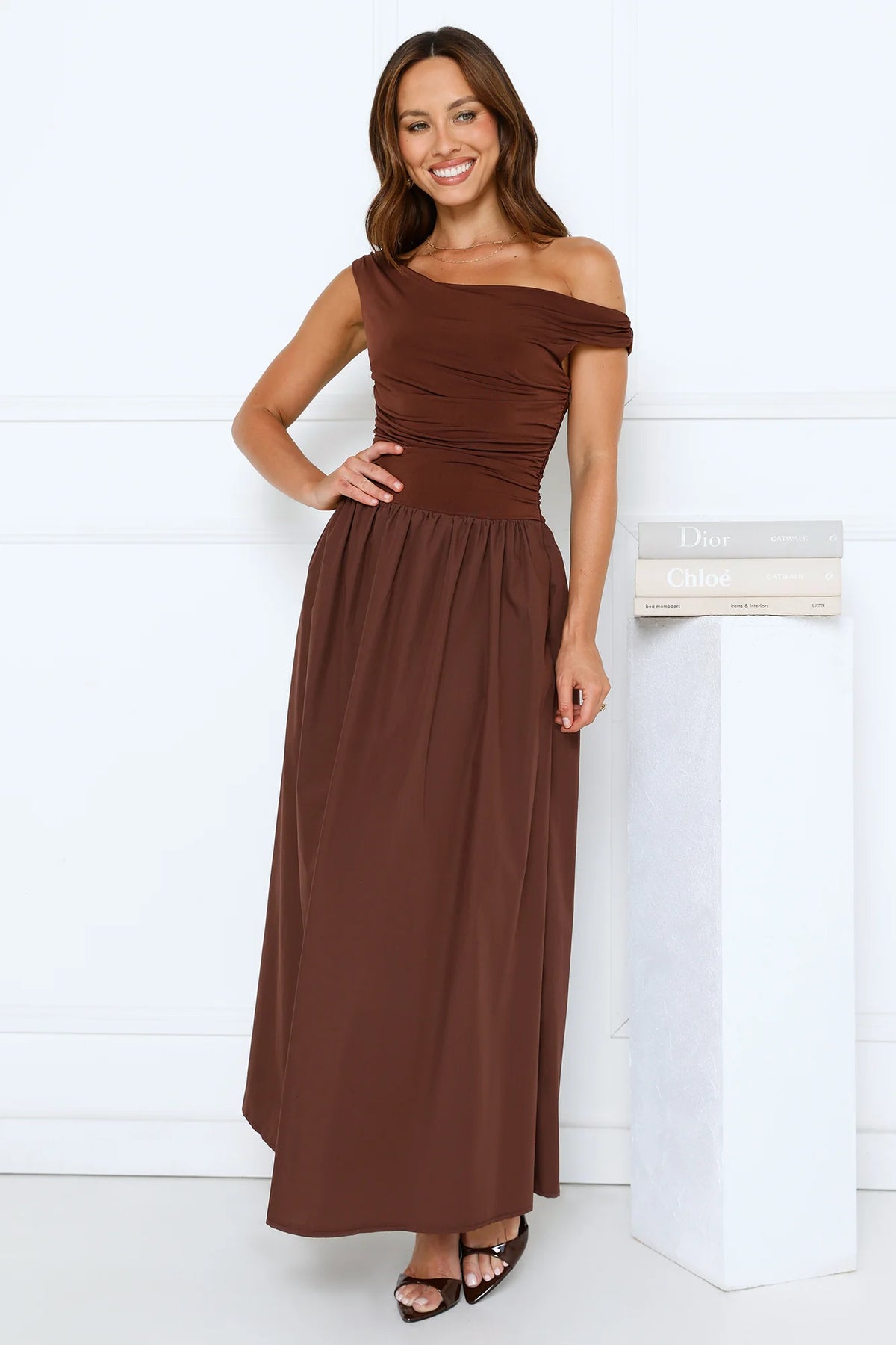 Camellia Charm Off Shoulder Maxi Dress Yellow